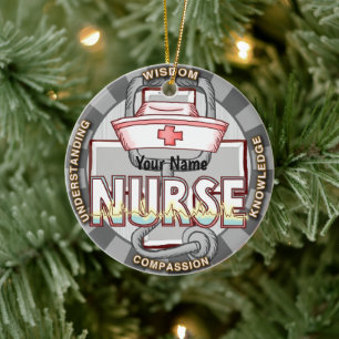 Wisdom nurse ceramic tree decoration