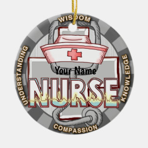Wisdom nurse  ceramic tree decoration