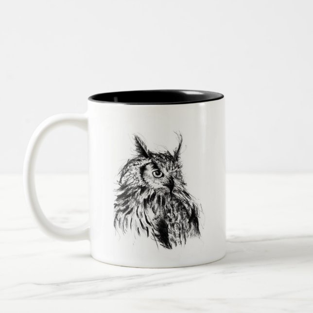 Wisdom Owl Two-Tone Coffee Mug (Left)