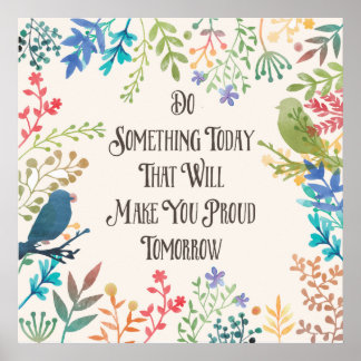 Wisdom Print 'do something today' birds,watercolor