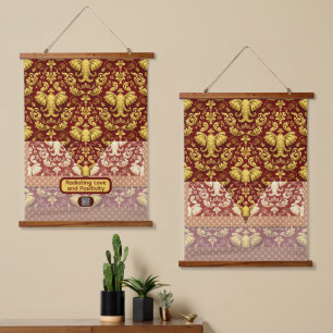 Wisdom & Prosperity: The Regal Elephant Symbol Ach Hanging Tapestry