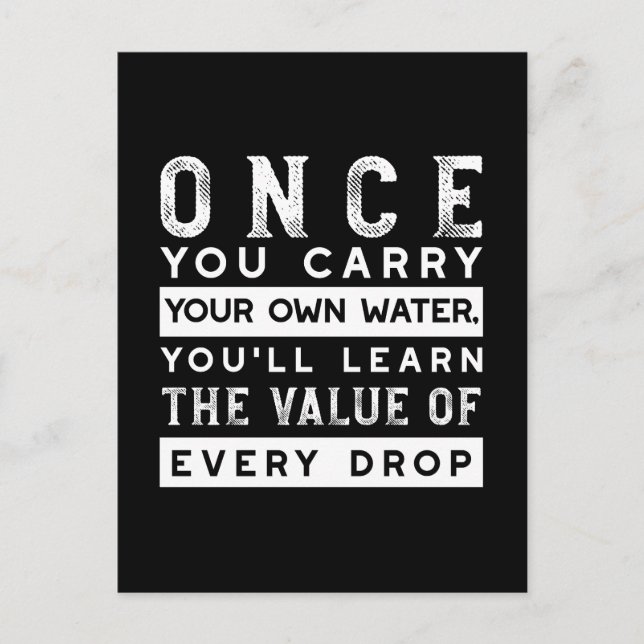 Wisdom Quote Design - Value of Every Drop Postcard (Front)