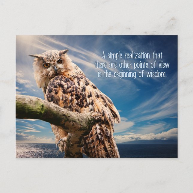 Wisdom Quote Owl postcard (Front)