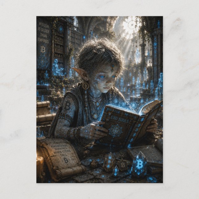 Wisdom / Rune Keeper / Ancient Library Postcard (Front)