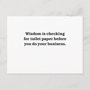 Wisdom (toilet paper check) postcard