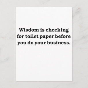 Wisdom (toilet paper check) postcard