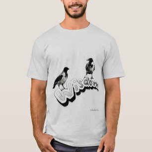 Wisdom - Two wise crows on white background T-Shirt
