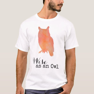 Wise as an Owl Typographical Watercolor T-Shirt