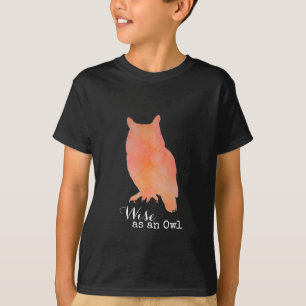Wise as an Owl Typographical Watercolor T-Shirt