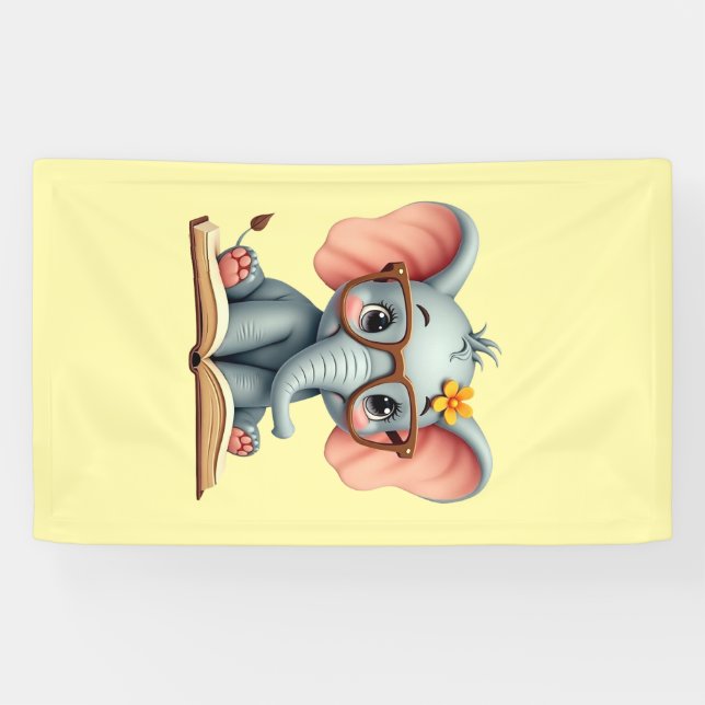 Wise Baby Elephant Banner (Horizontal)