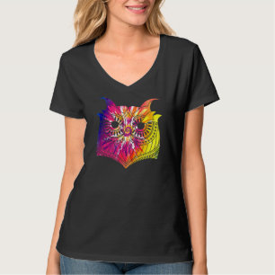 Wise Bird Forest Animal Predator Colourful Owl T-Shirt