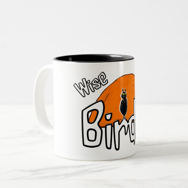 Wise birdie  Two-Tone coffee mug (Front Left)