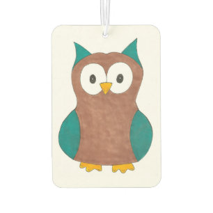 Wise Brown Owl Bird Hoot Animal Gift Car Air Freshener
