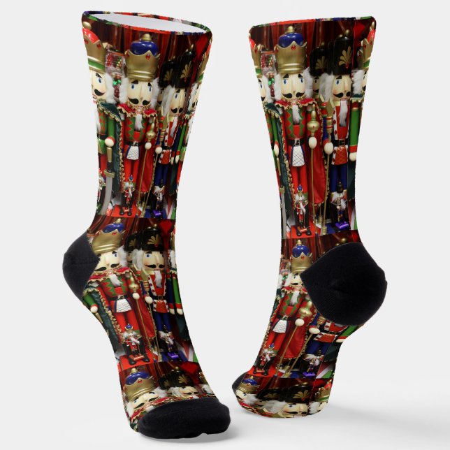 Wise Crackers Nutcracker Christmas Socks (Angled)