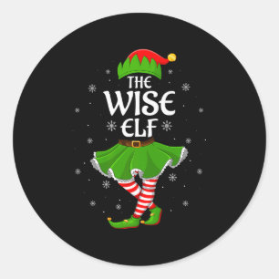 Wise Elf Christmas Family Girls Women Elf Squad Xm Classic Round Sticker