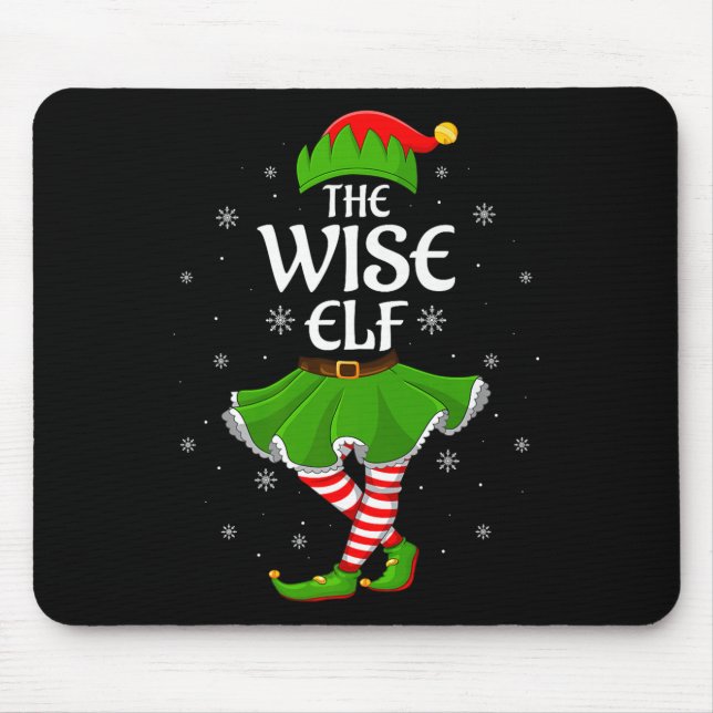 Wise Elf Christmas Family Girls Women Elf Squad Xm Mouse Mat (Front)