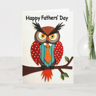 Wise Fathers Day Owl Art Card