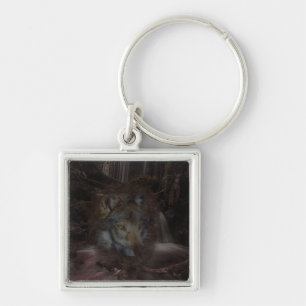 Wise Forest Wolf Key Ring