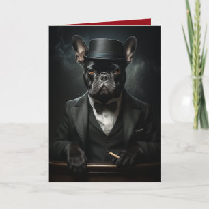 Wise Gentleman Bulldog in Tux, Funny Dogs Card