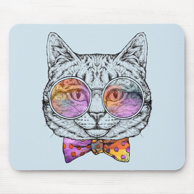 Wise Kitty Kat Mouse Mat (Front)