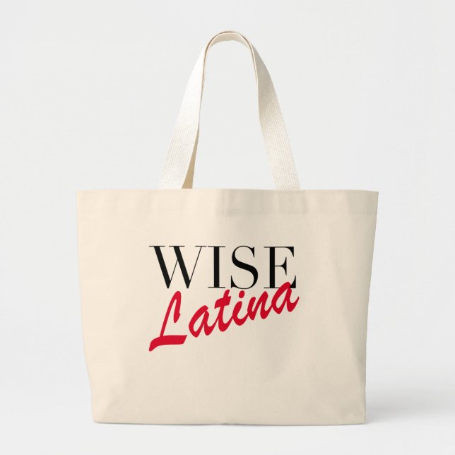 Wise Latina Large Tote Bag (Front)
