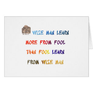 Wise man learn more from fool than fool learn ...