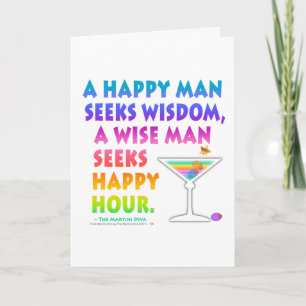 Wise Man Seeks Happy Hour Greeting NoteCards
