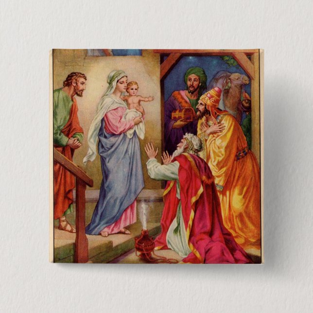 wise men 15 cm square badge (Front)