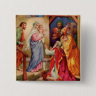 wise men 15 cm square badge