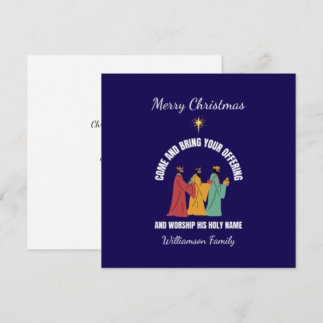 Wise Men BRING YOUR OFFERING Christian Christmas Holiday Card (Front/Back)