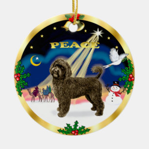 Wise Men -Brown Portuguese Water Dog Ceramic Tree Decoration