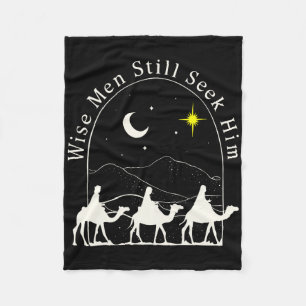 Wise Men Christian Christmas Jesus Nativity Scene  Fleece Blanket