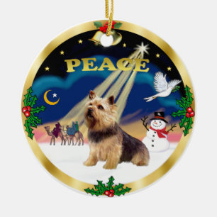 Wise Men - Norwich Terrier Ceramic Tree Decoration
