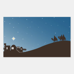 Wise Men Seek Him Christmas Rectangle Sticker