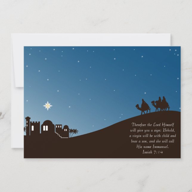 Wise Men Seek Him Flat Christmas Card (Front)