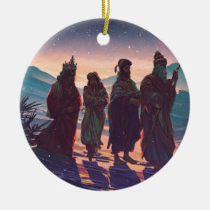 Wise men seeking the baby Jesus Ceramic Tree Decoration
