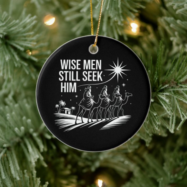 Wise Men Still Seek Him Christian Christmas Jesus Ceramic Tree Decoration (Tree)