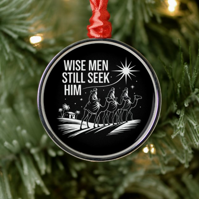 Wise Men Still Seek Him Christian Christmas Jesus Metal Tree Decoration (Tree)