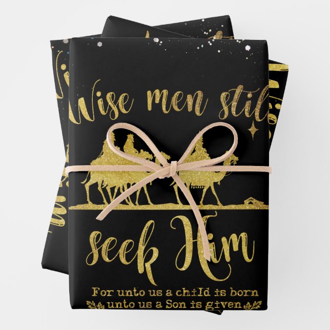 Wise Men Still Seek Him Christmas Wrapping Paper Sheet (In situ)