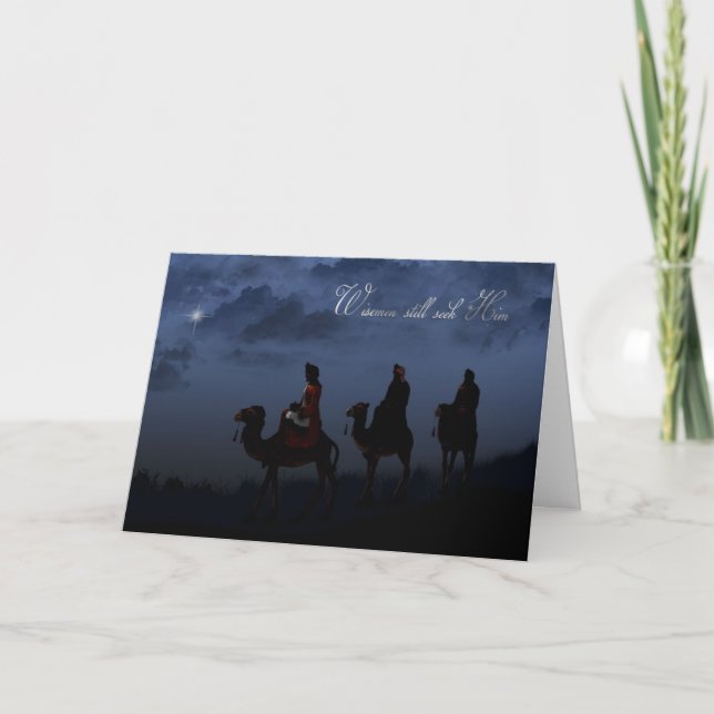 Wise Men with Christmas Star Holiday Card (Front)