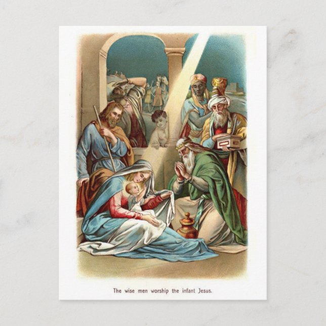 Wise Men Worship Postcard (Front)