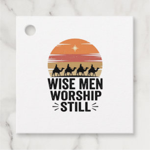 Wise Men Worship Still Vintage Christmas Shirt Favour Tags