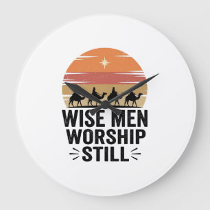 Wise Men Worship Still Vintage Christmas Shirt Large Clock