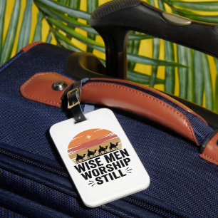 Wise Men Worship Still Vintage Christmas Shirt Luggage Tag