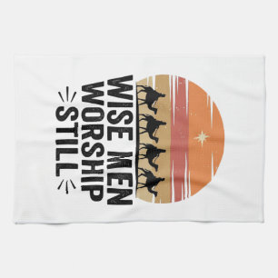 Wise Men Worship Still Vintage Christmas Shirt Tea Towel