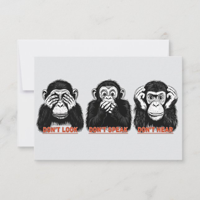wise monkeys thank you card (Front)