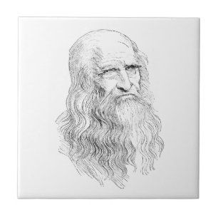 Wise Old Man Line Drawing Tile
