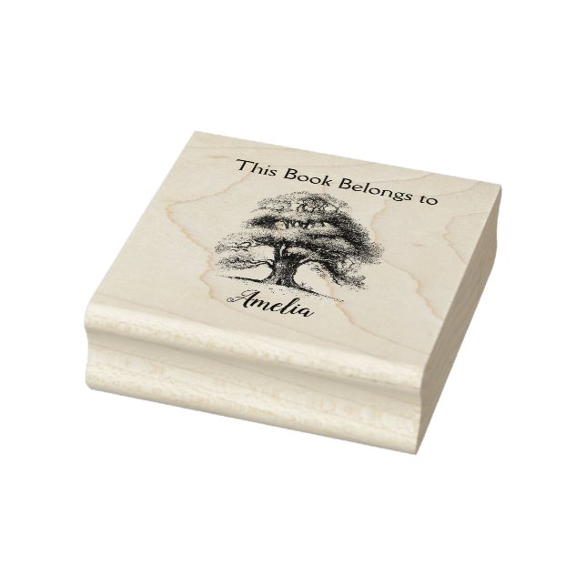 Wise Old Oak Bookplate Rubber Stamp (Stamp)
