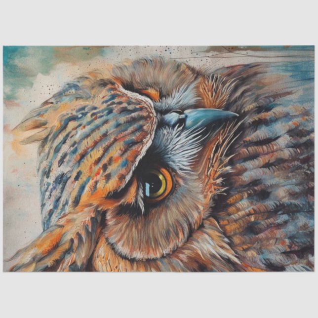 Wise Old Owl Decoupage Paper (Front)