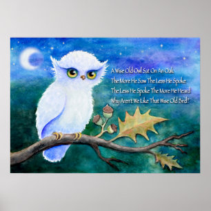 Wise Old Owl Rhime Poster